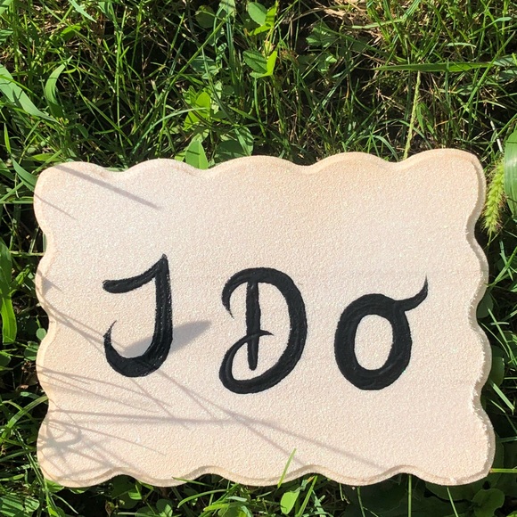 I Do White Wooden Wedding Sign - Picture 5 of 5